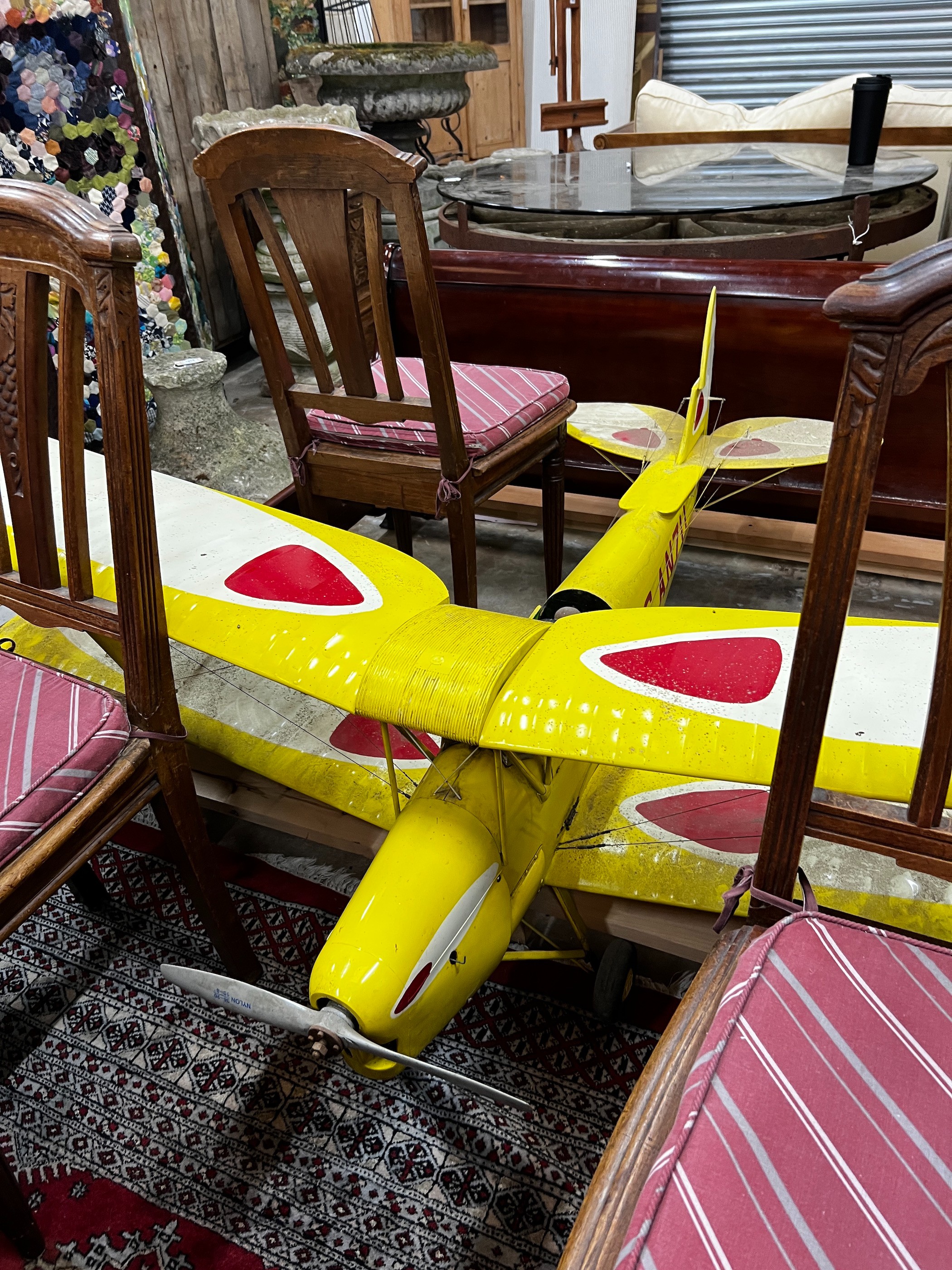 A De Havilland Tiger Moth Reg:- G-ANZU model aeroplane, width 183cm, length 150cm *Please note the sale commences at 9am.